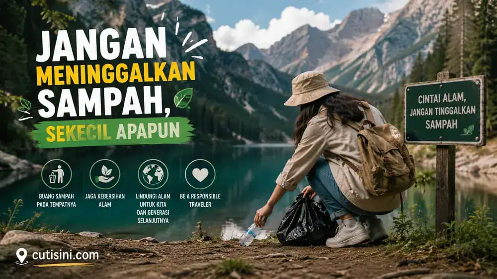 jangan meninggalkan sampah di lokasi wisata
