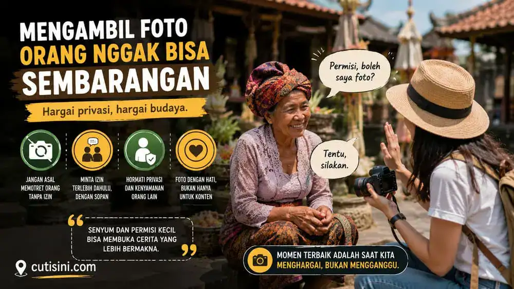jangan sembarangan mengambil foto orang lain di lokasi wisata